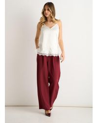 Gini London - Lace Trim Satin Cami Top - Lyst