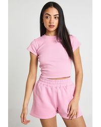 Boohoo - Contrast Binding Sweat Short - Lyst