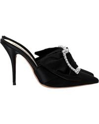 Alexandre Vauthier - Lola Versierde Muilezels In Zwarte Satijn - Lyst