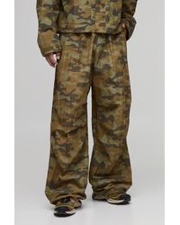 BoohooMAN - Extreme Parachute Camo Ripstop Trouser - Lyst