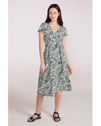 Mountain Warehouse - 'Santorini' Midi Wrap Dress Casual Short Sleeve Outfit With Tie Waist Cotton - Lyst