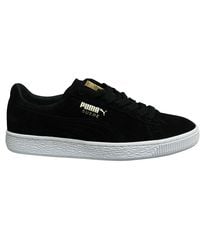 PUMA - Suede Classic Metal Badge Leather Lace Up Trainers 370081 01 - Lyst