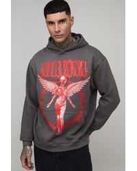 BoohooMAN - Tall Oversized Nirvana License Printed Hoodie - Lyst