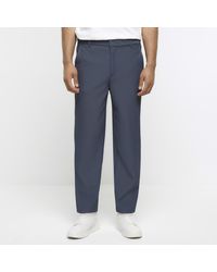 River Island - Smart Trousers Tapered Fit Plisse - Lyst