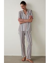Penti - Aging Collagen Striped Shirt Collar Short Sleeve Pajama Set - Lyst