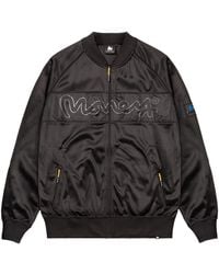 Money - Hooded Neck Zipped Pocket Embroidered Bomber Jacket - Lyst