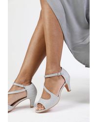 Where's That From - Wheres 'Loreza' Low Kitten Heel With Crossover Strap - Lyst