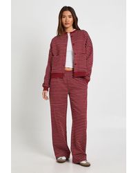 Boohoo - Stripe Straight Leg Jogger - Lyst
