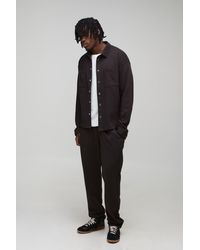 BoohooMAN - Tall Regular Fit Textured Over Shirt & Tapered Trouser Set - Lyst