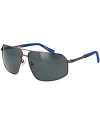 Timberland - Accessoires ,Blauw ,Grijze Metalen Zonnebril - Lyst