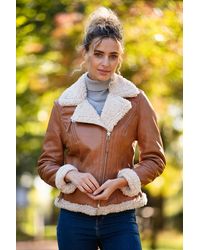 Ashwood Leather - '2418' Ladies Biker Jacket With Faux Fur - Lyst