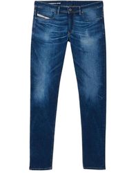 DIESEL - Sleenker Denim Dark Jeans Cotton - Lyst