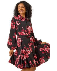 Roman - Petite Floral Print Shirt Dress - Lyst