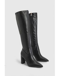 Boohoo - Wide Fit Knee High Stretch Boots - Lyst