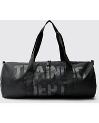 BoohooMAN - Training Dept Large Scale Tonal Barrell Bag - Lyst