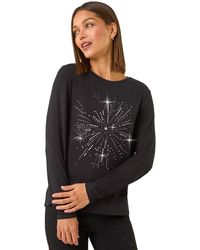 Roman - Foil Star Print Long Sleeve Top - Lyst