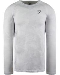 GYMSHARK - Geo Wit Naadloos Topje - Lyst