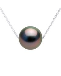 Ateliers Saint Germain - Necklace Real Cultured Tahiti Pearl Passing Through Round 8-9 Mm - Lyst