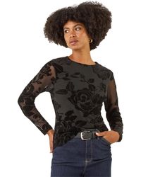 Roman - Textured Velvet Stretch Top - Lyst