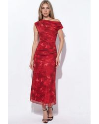 Hiccup - Patterned Lined Tulle Knit Midi Dress - Lyst