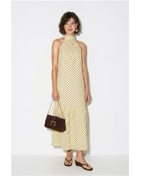 Bianco Lucci - Halter Polka Dot A-Line Maxi Dress - Lyst