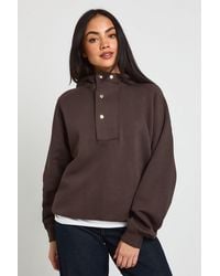 Boohoo - Washed Popper Detail Oversized Hoodie - Lyst