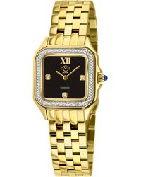 Gv2 - Milan Swiss Quartz Diamond Onyx Dial, Ipyg Stainless Steel Watch - Lyst