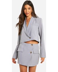Boohoo - Marl Wrap Front Micro Mini Skirt - Lyst