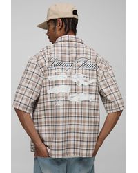 BoohooMAN - Oversized Boxy Car Print Micro Flannel Shirt - Lyst