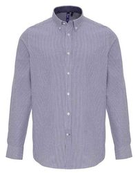 PREMIER - Striped Oxford Long-Sleeved Shirt (/) - Lyst