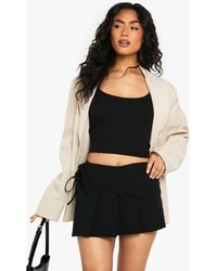 Boohoo - Bengaline Wrap Tie Side Skort - Lyst