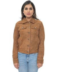 Infinity Leather - Goat Suede Trucker Jeans Jacket-Astoria - Lyst