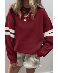Everyday the Label - Striped Sleeve Pullover Sweatshirt - Lyst