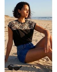 D.u.s.k - Cotton Floral Crochet T-Shirt - Lyst