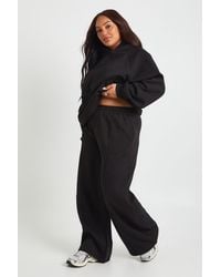 Boohoo - Plus Core Basic Pintuck Detail Straight Leg Jogger - Lyst