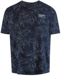Philipp Plein - Allover Tiger Logo T-Shirt Cotton - Lyst