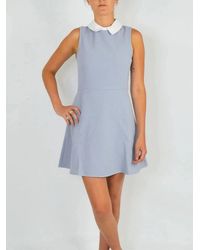 TOPSHOP - Sleeveless Skater Dress With Collar - Lyst