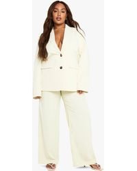 Boohoo - Plus Wide Leg Tailored Trouser - Lyst