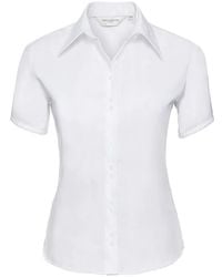 Russell - Collection /Ladies Ultimate Non-Iron Short-Sleeved Shirt Cotton - Lyst