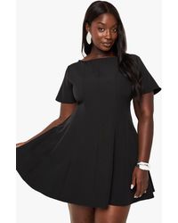 Boohoo - Plus Short Sleeve Panneled Skater Dress - Lyst