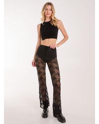 Pink Vanilla - Lace Flared Trousers - Lyst
