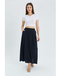 MixRay - High-Waisted Long Skirt With Pockets - Lyst