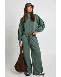 Boohoo - Washed Half Zip And Straight Leg Jogger Tracksuit - Lyst