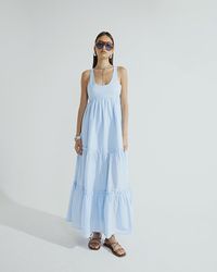 River Island - Maxi Dress Sleeveless Tiered Cotton - Lyst