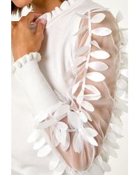 Roman - Sheer Feather Sleeved Jumper - Lyst