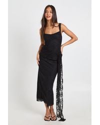Boohoo - Lace Tie Waist Detail Cami Maxi Dress - Lyst