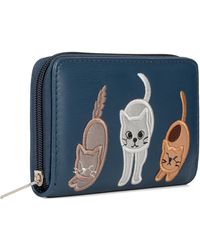 Woodland Leathers - Rfid Zip Around Purse – Cat Applique Wallet - Lyst