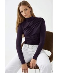 Hiccup - High Collar Drape Detail Blouse - Lyst