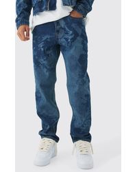 BoohooMAN - Slim Fit Renaissance Laser Print Denim Jeans - Lyst