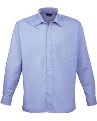 PREMIER - Poplin Formeel Overhemd Met Lange Mouwen (middenblauw) - Lyst